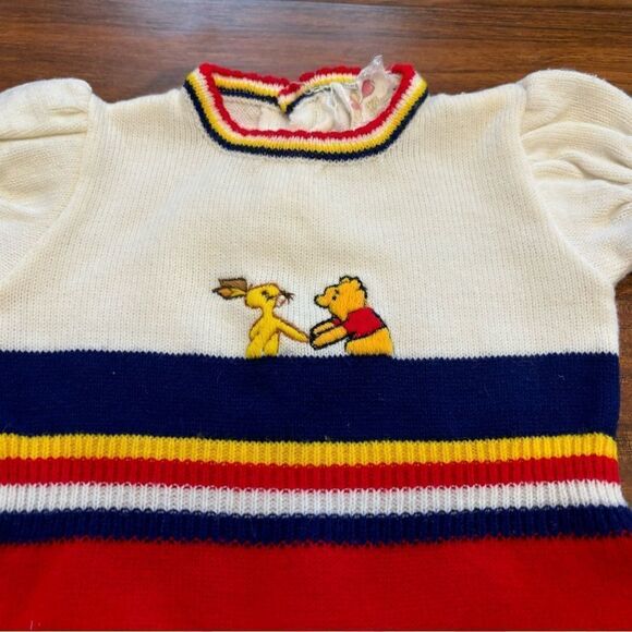 Disney Winnie the Pooh Sears Vintage Knit Embroidered One Piece Jumper/Jumpsuit - Picture 4 of 6